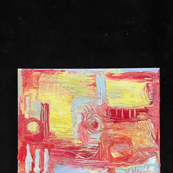 Sun Rise “An Original  Oil  Painting Abstract  Style 9”x13” Handmade - Picture 2 of 12